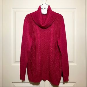 New York & Company Women’s Cable-Knit Pullover Sweater Hot Pink Size M